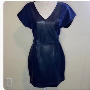 Armani Exchange Faux Leather Mini Dress Blue M